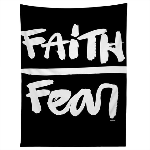 Kal Barteski FAITH over FEAR black Tapestry