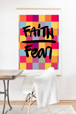 Kal Barteski FAITH over FEAR square Art Print And Hanger