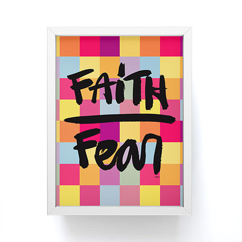 Kal Barteski FAITH over FEAR square Framed Mini Art Print