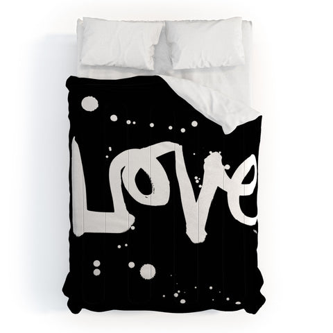 Kal Barteski Love Black Comforter