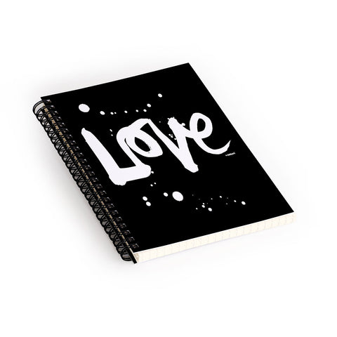 Kal Barteski Love Black Spiral Notebook