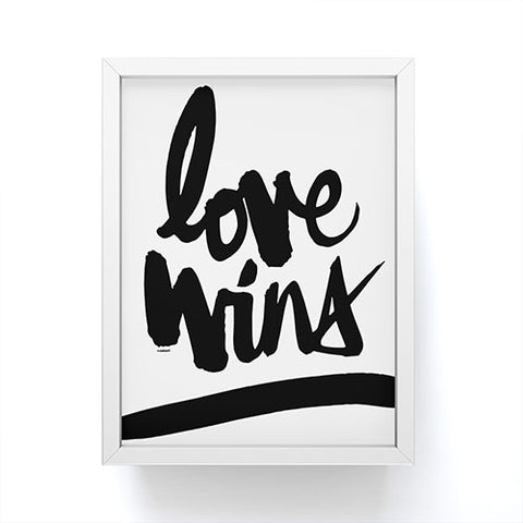 Kal Barteski LOVE WINS black Framed Mini Art Print