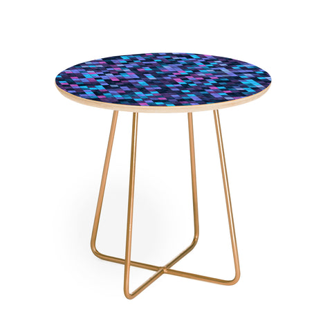 Kaleiope Studio Blue and Pink Squares Round Side Table