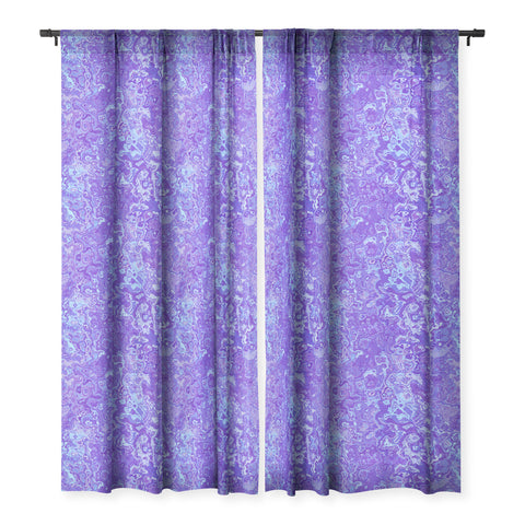 Kaleiope Studio Blue and Purple Marble Sheer Window Curtain