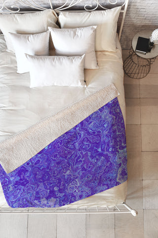 Kaleiope Studio Blue and Purple Marble Fleece Throw Blanket