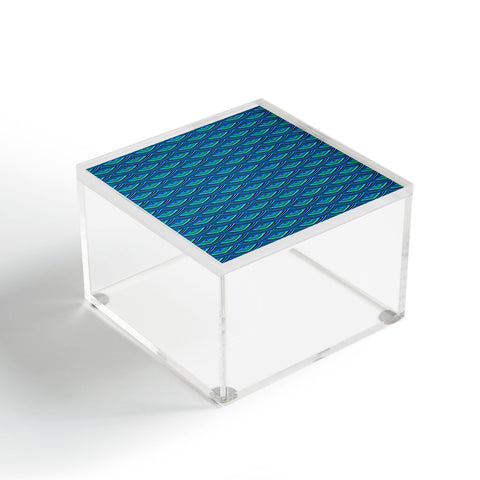 Kaleiope Studio Blue Teal Art Deco Scales Acrylic Box