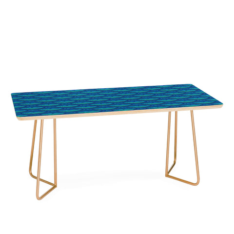 Kaleiope Studio Blue Teal Art Deco Scales Coffee Table