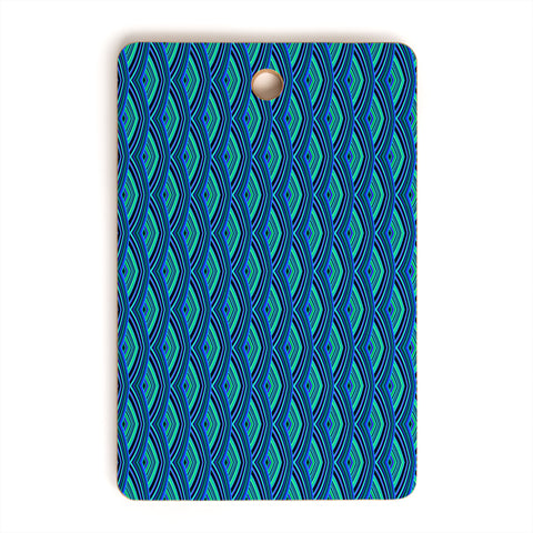 Kaleiope Studio Blue Teal Art Deco Scales Cutting Board Rectangle
