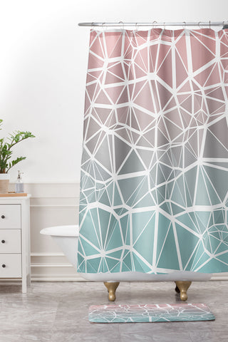 Kaleiope Studio Boho Low Poly Gradient Shower Curtain And Mat