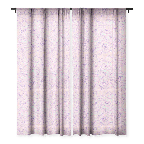 Kaleiope Studio Boho Squiggly Stripes Sheer Window Curtain
