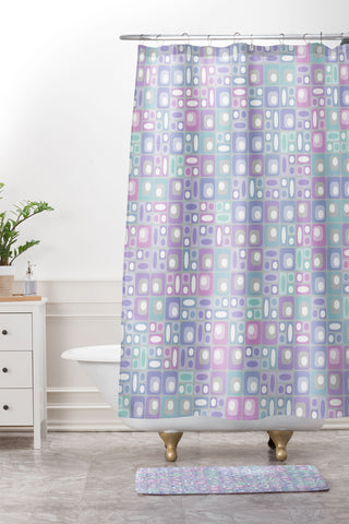 Kaleiope Studio Colorful Modern Pattern Shower Curtain And Mat