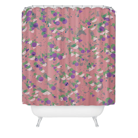 Kaleiope Studio Colorful Retro Shapes Shower Curtain