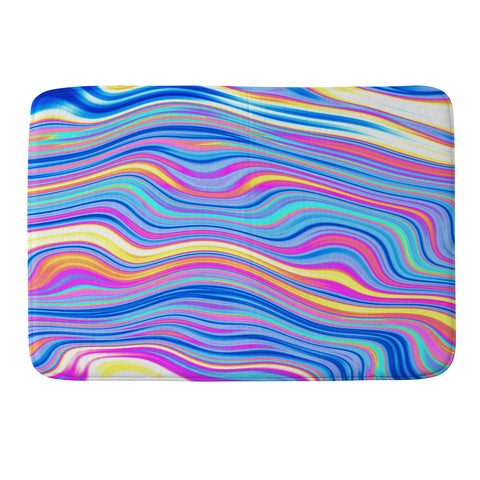 Kaleiope Studio Colorful Vivid Groovy Stripes Memory Foam Bath Mat