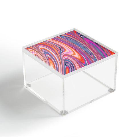 Kaleiope Studio Colorful Wavy Fractal Texture Acrylic Box