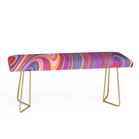 Kaleiope Studio Colorful Wavy Fractal Texture Bench