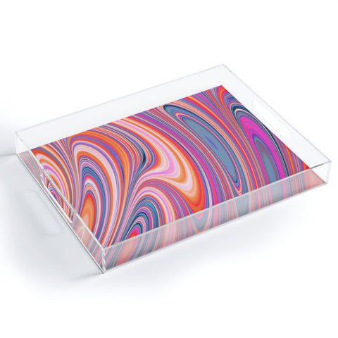 Kaleiope Studio Colorful Wavy Fractal Texture Acrylic Tray