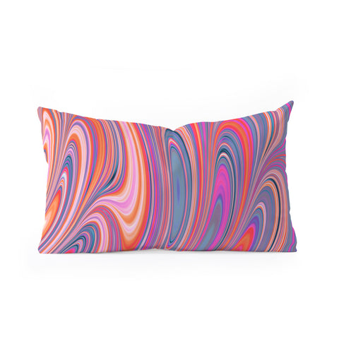 Kaleiope Studio Colorful Wavy Fractal Texture Oblong Throw Pillow