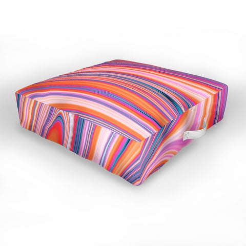 Kaleiope Studio Colorful Wavy Fractal Texture Outdoor Floor Cushion