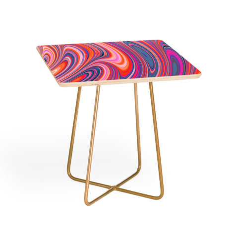 Kaleiope Studio Colorful Wavy Fractal Texture Side Table