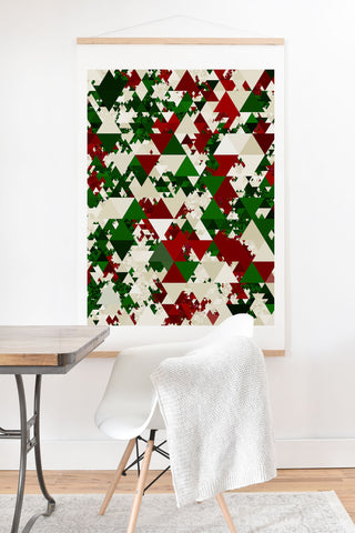 Kaleiope Studio Funky Christmas Triangles Art Print And Hanger