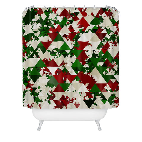 Kaleiope Studio Funky Christmas Triangles Shower Curtain