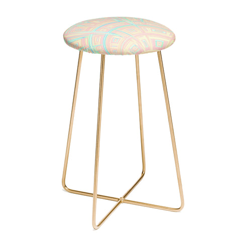 Kaleiope Studio Funky Colorful Fractal Texture Counter Stool