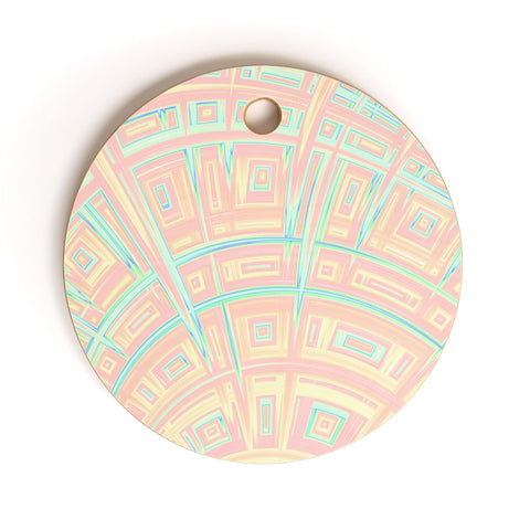 Kaleiope Studio Funky Colorful Fractal Texture Cutting Board Round