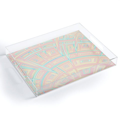 Kaleiope Studio Funky Colorful Fractal Texture Acrylic Tray