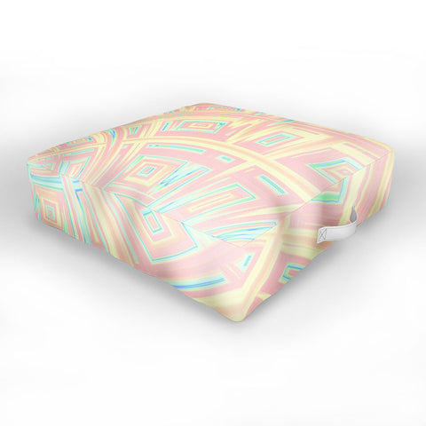 Kaleiope Studio Funky Colorful Fractal Texture Outdoor Floor Cushion