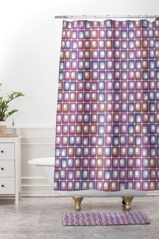 Kaleiope Studio Funky Modern Pattern Shower Curtain And Mat