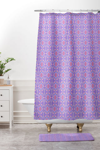 Kaleiope Studio Funky Ornate Tiling Pattern Shower Curtain And Mat