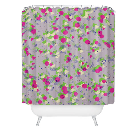 Kaleiope Studio Funky Retro Shapes Shower Curtain