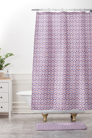 Kaleiope Studio Funky Truchet Tiles Shower Curtain And Mat