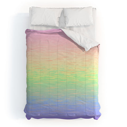 Kaleiope Studio Groovy Boho Pastel Rainbow Comforter