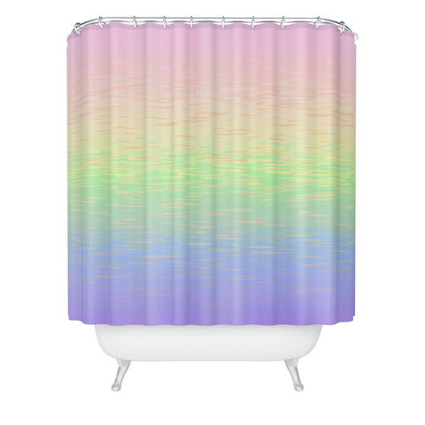 Kaleiope Studio Groovy Boho Pastel Rainbow Shower Curtain