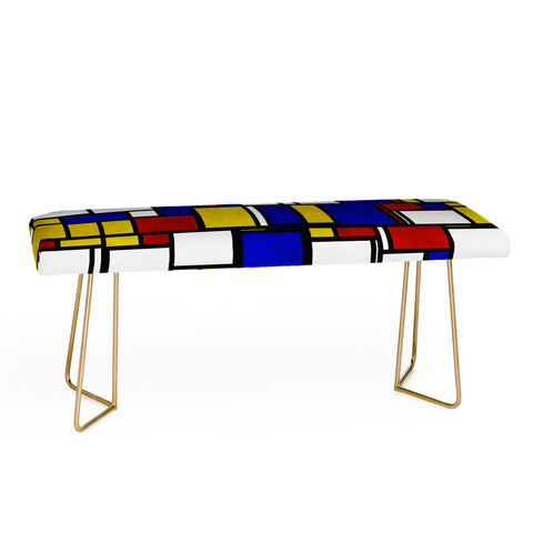 Kaleiope Studio Groovy Modern Mondrian Pattern Bench