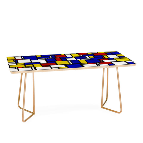 Kaleiope Studio Groovy Modern Mondrian Pattern Coffee Table