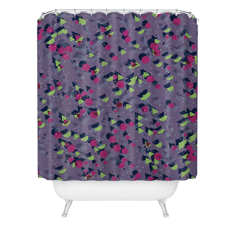 Kaleiope Studio Groovy Retro Shapes Shower Curtain