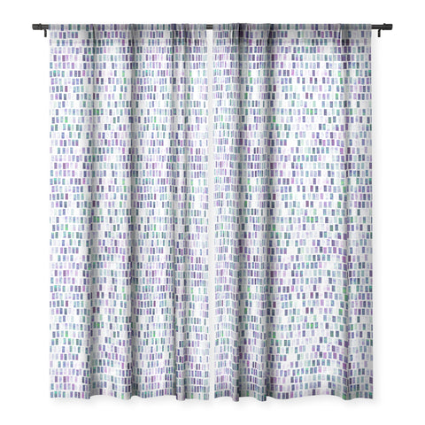 Kaleiope Studio Grungy Jewel Tone Tiles Sheer Window Curtain