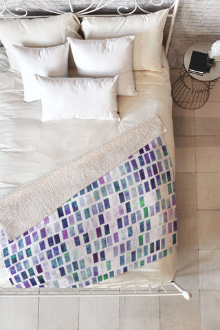 Kaleiope Studio Grungy Jewel Tone Tiles Fleece Throw Blanket