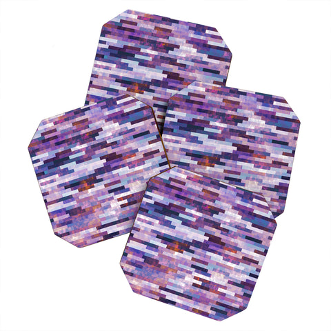 Kaleiope Studio Grungy Purple Tiles Coaster Set