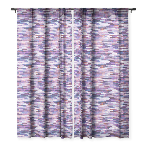 Kaleiope Studio Grungy Purple Tiles Sheer Window Curtain