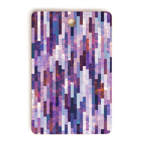 Kaleiope Studio Grungy Purple Tiles Cutting Board Rectangle