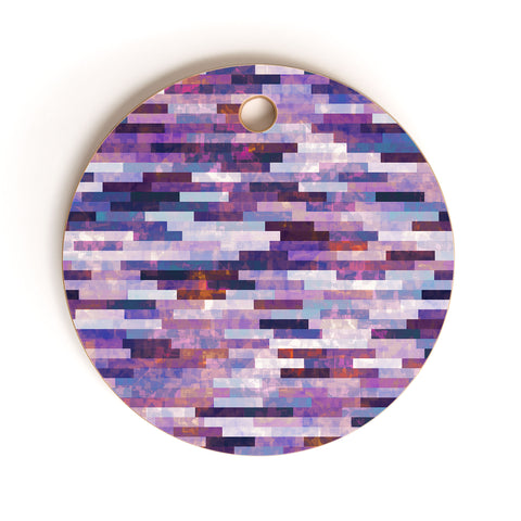 Kaleiope Studio Grungy Purple Tiles Cutting Board Round