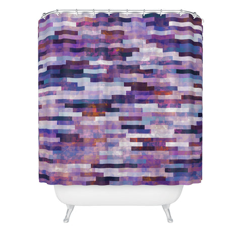 Kaleiope Studio Grungy Purple Tiles Shower Curtain
