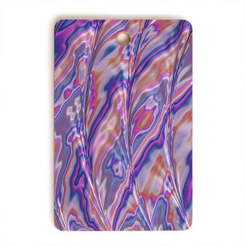 Kaleiope Studio Marbled Pink Fractal Pattern Cutting Board Rectangle