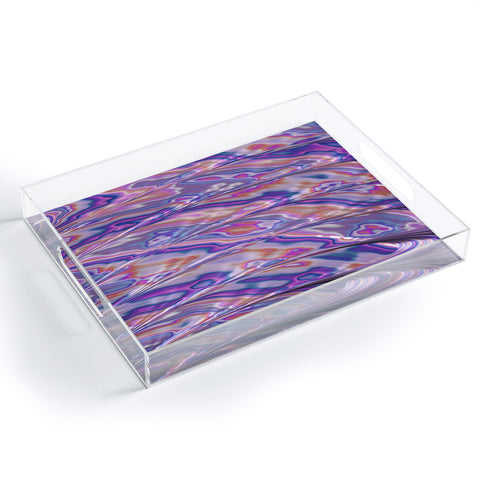 Kaleiope Studio Marbled Pink Fractal Pattern Acrylic Tray