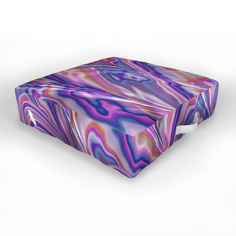 Kaleiope Studio Marbled Pink Fractal Pattern Outdoor Floor Cushion