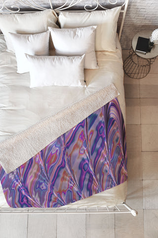 Kaleiope Studio Marbled Pink Fractal Pattern Fleece Throw Blanket