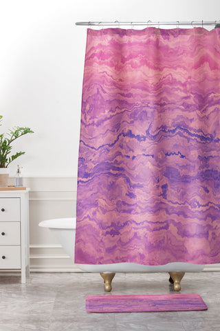 Kaleiope Studio Muted Marbled Gradient Shower Curtain And Mat